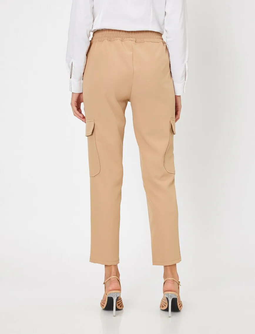 16321 Camel Tie Waist Trousers