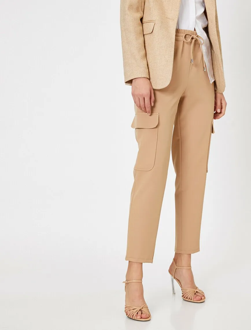 16321 Camel Tie Waist Trousers