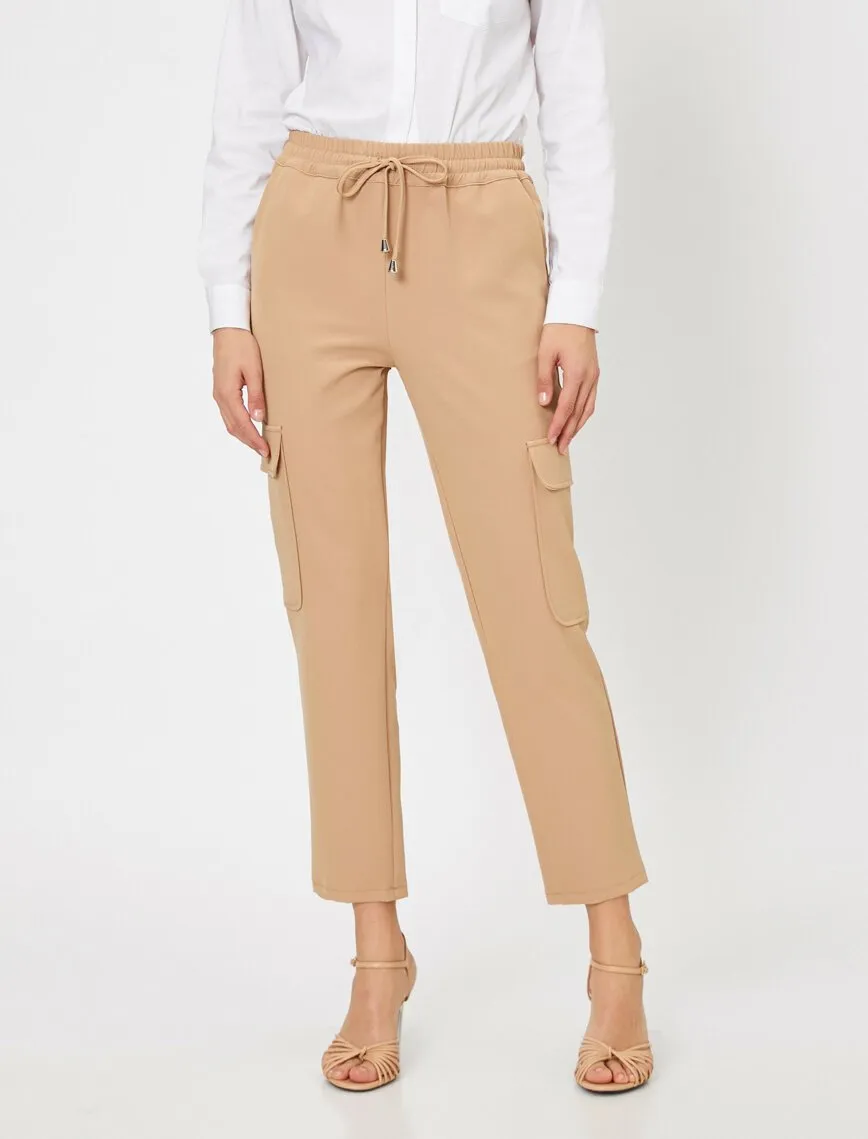 16321 Camel Tie Waist Trousers