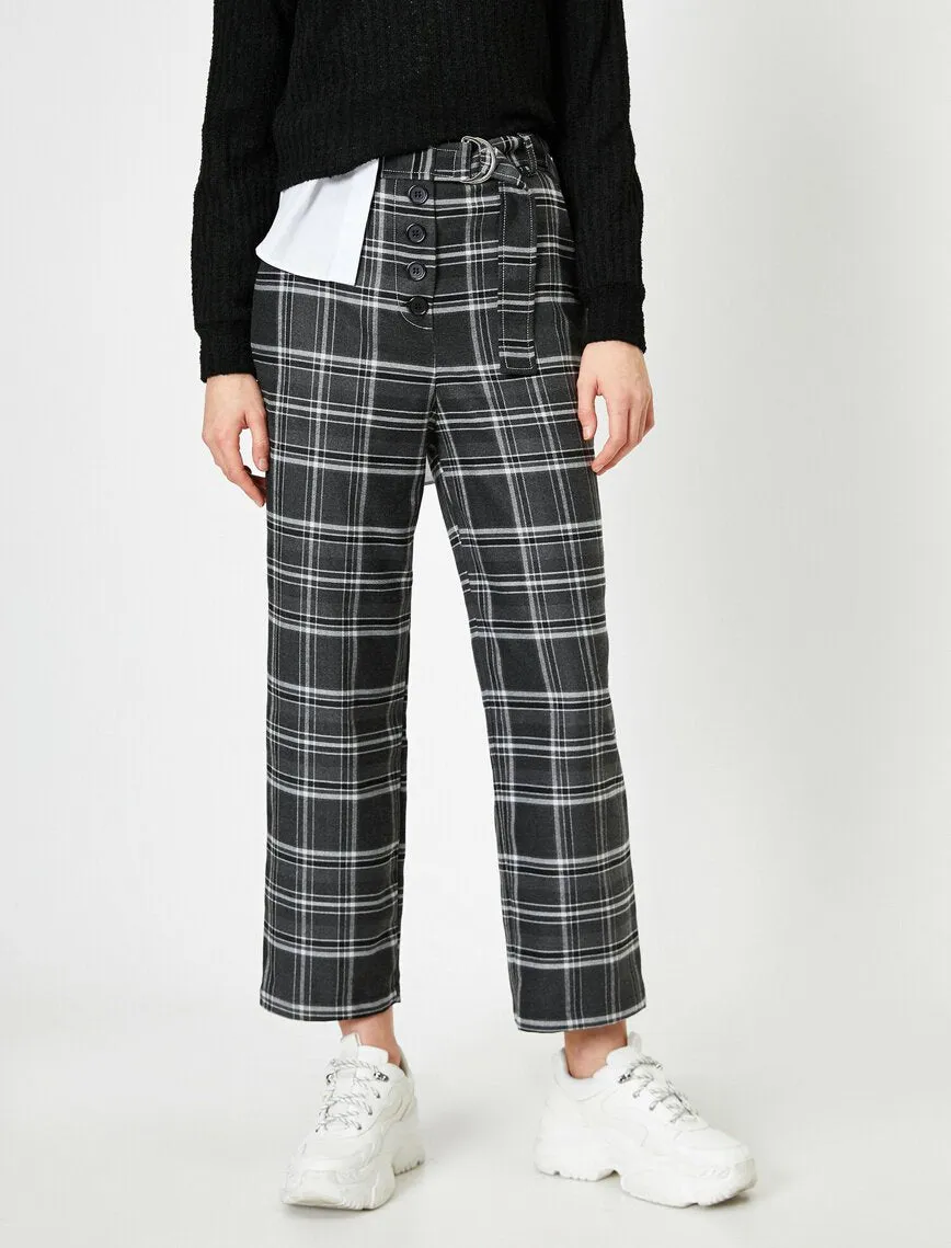 16355 Black Check Trousers