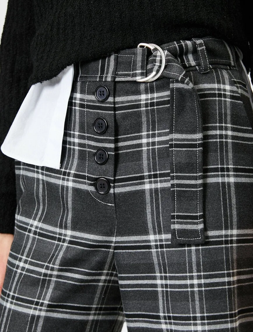 16355 Black Check Trousers