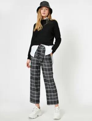 16355 Black Check Trousers