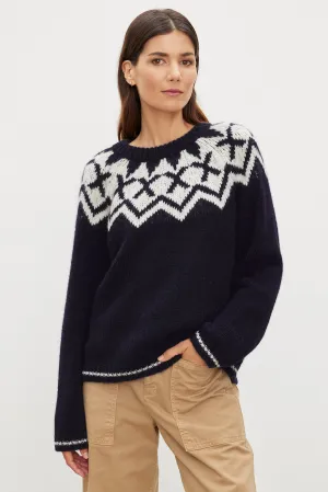 ALEXA FAIR ISLE CREW NECK SWEATER