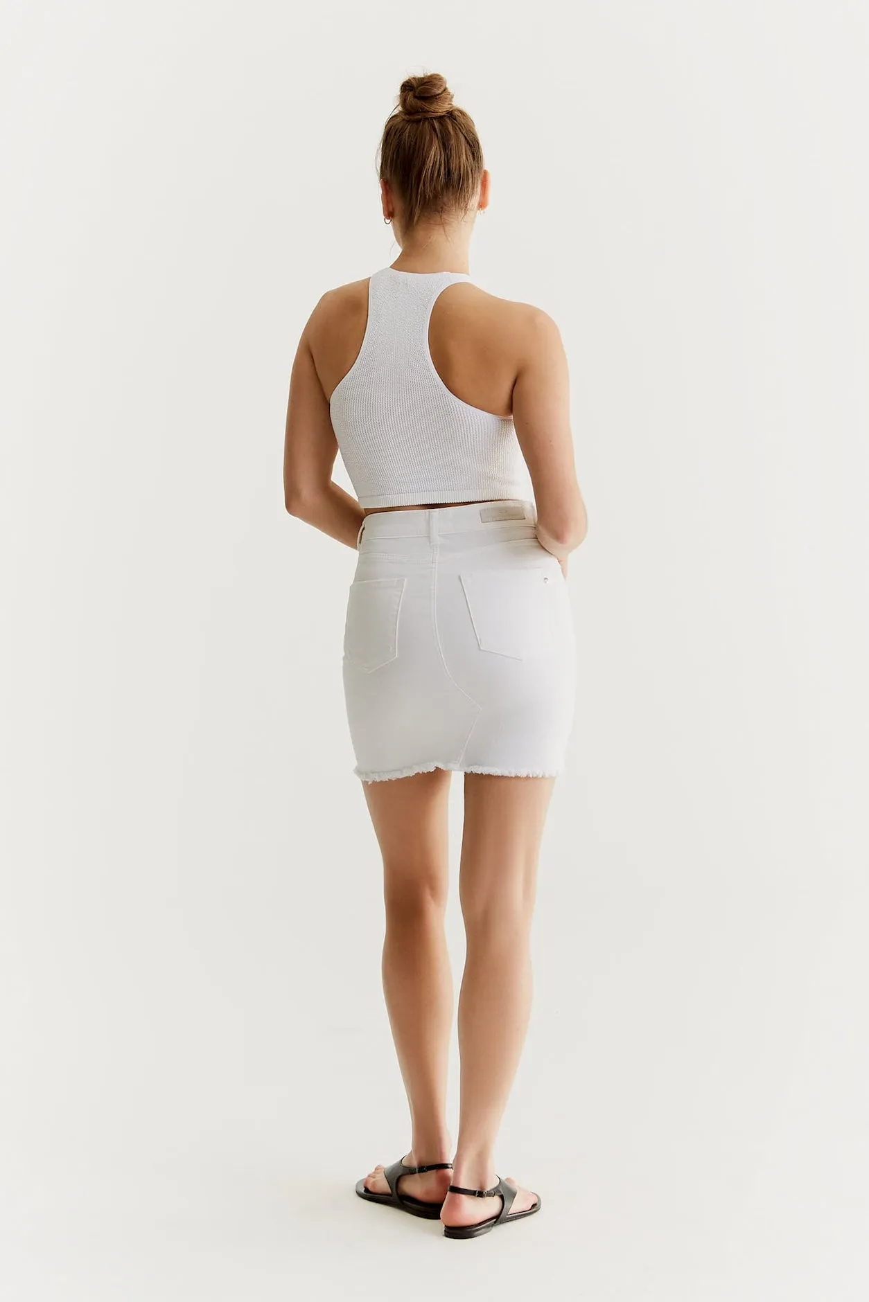 Amber 5 Pocket Mini Skirt White