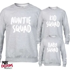 Auntie and Kid Squad Matching Light Grey Sweaters (MRK X)