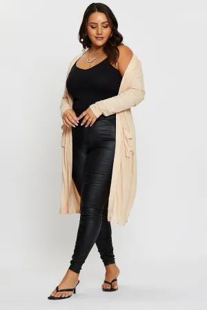 Beige Plus Longline Cardi