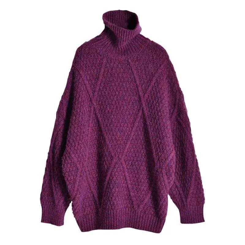 Bethany Purple Cable Sweater