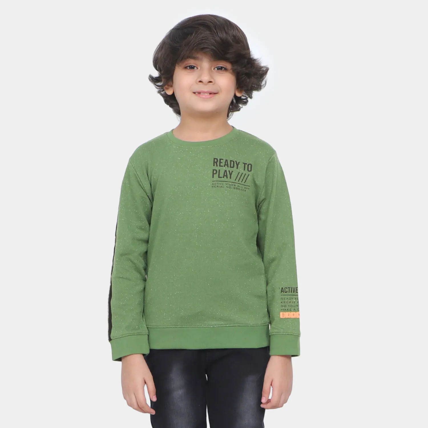 Boys Sweatshirt Ready To Play - Green