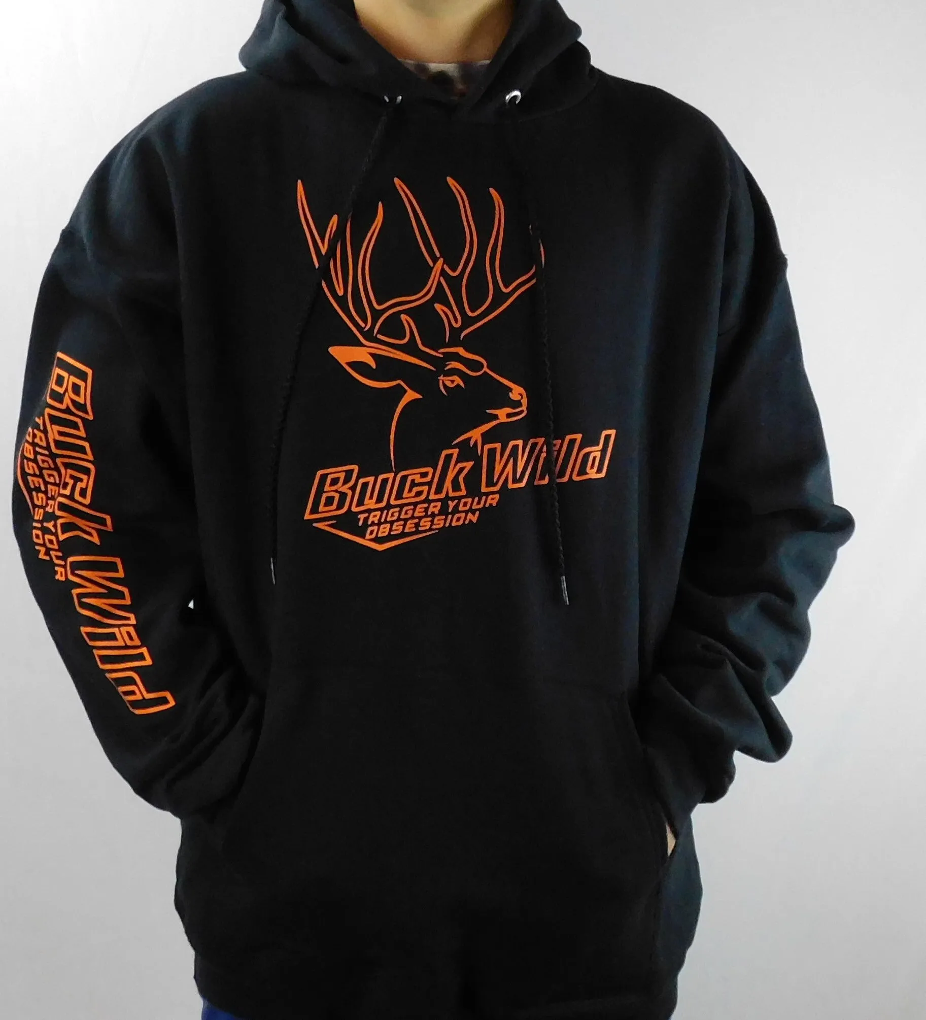 Buck Wild Black Hoodie With Orange Logo