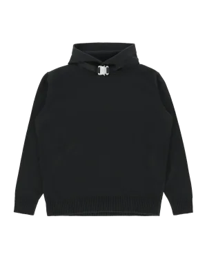 BUCKLE COLLAR KNITTED HOODIE