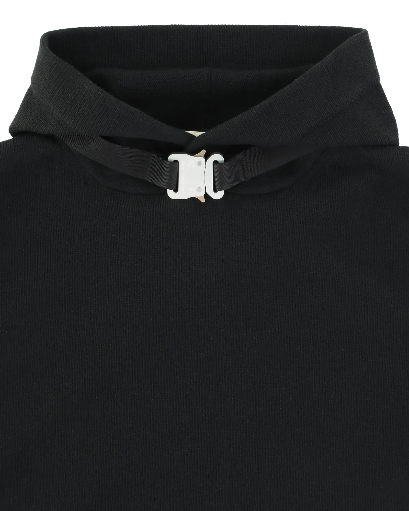 BUCKLE COLLAR KNITTED HOODIE