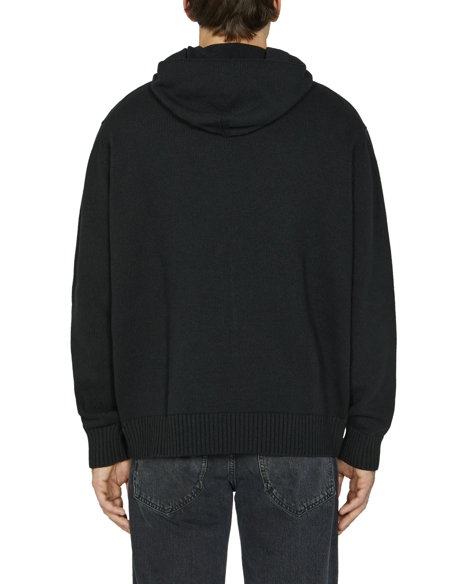 BUCKLE COLLAR KNITTED HOODIE