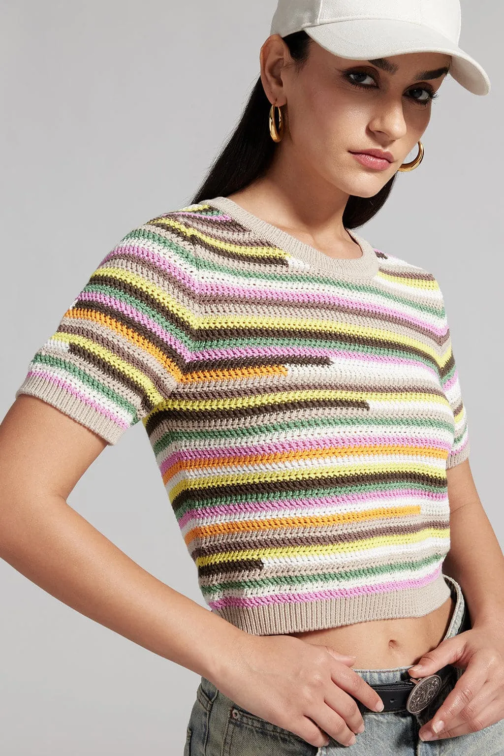 Colourful Striped Knit Top