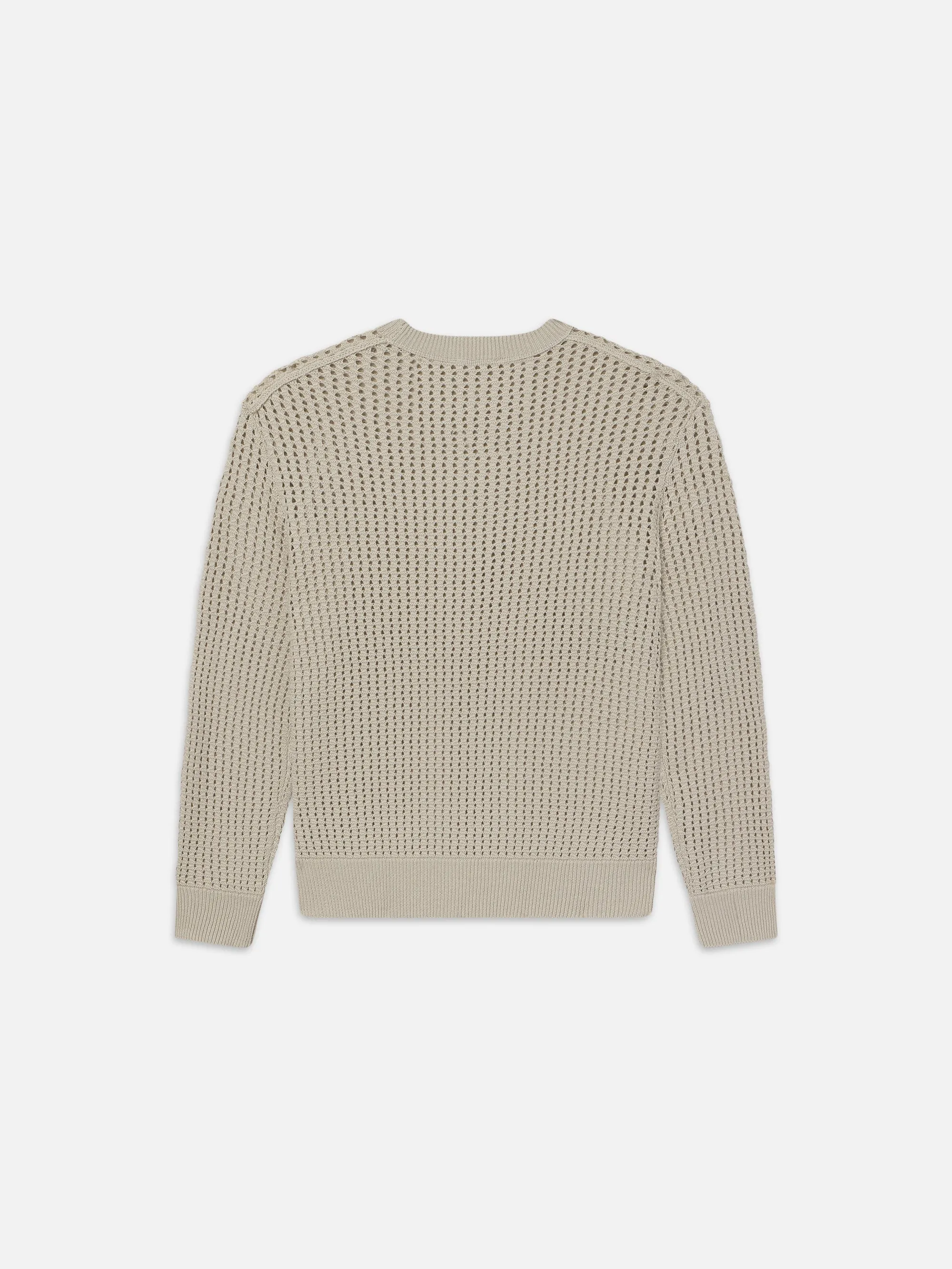 Cotton Blend Crewneck Sweater -- Mineral Grey