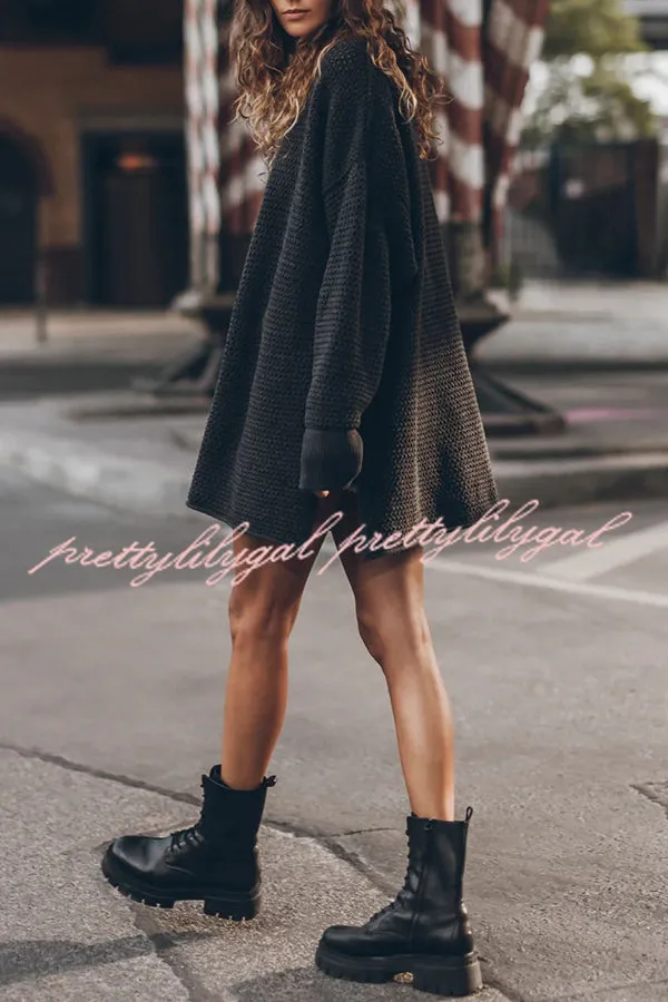 Cup of Cozy Knit Oversized Slit Side Sweater