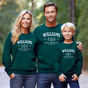 Custom Christmas Family Matching with Name Sweatshirt or Hoodie, Embroidered Gift for Family