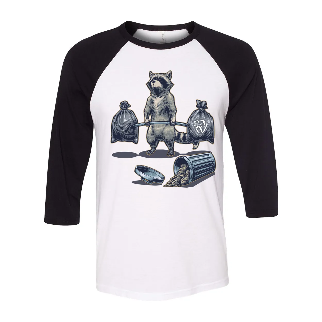 Deadlifting Raccoon Raglan