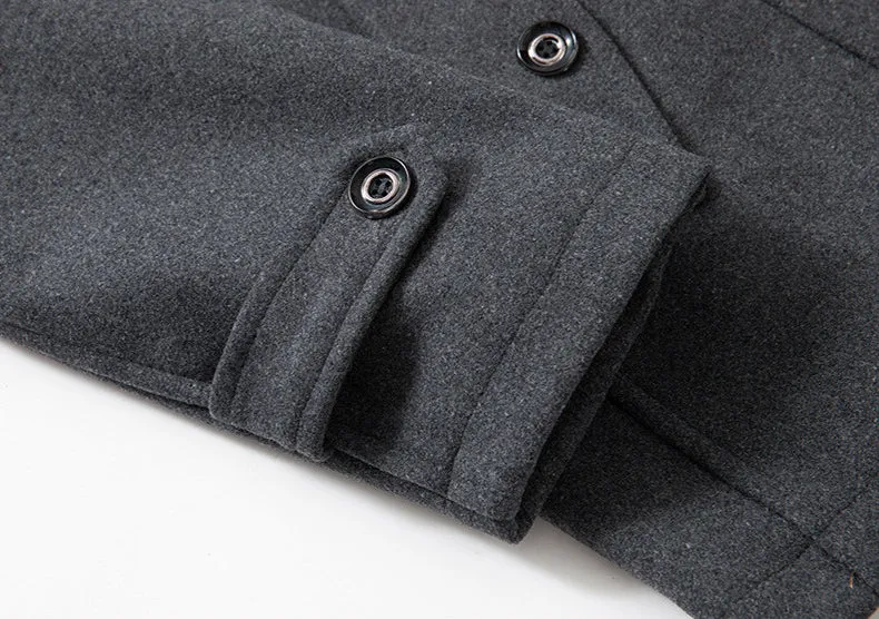 Double Collar Wool Long Coat