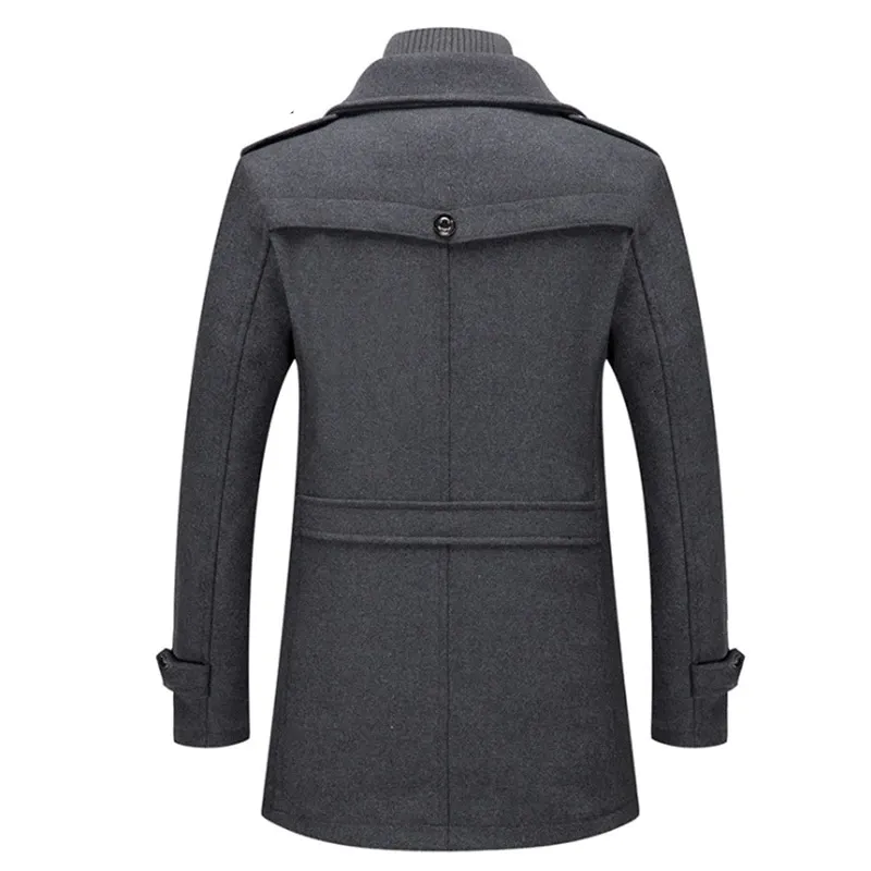 Double Collar Wool Long Coat