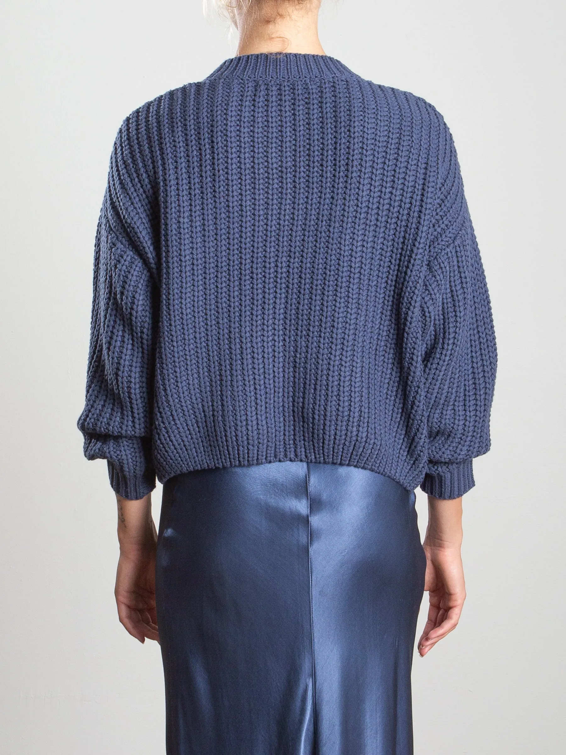 Ersa Crop Cotton Sweater - Newport