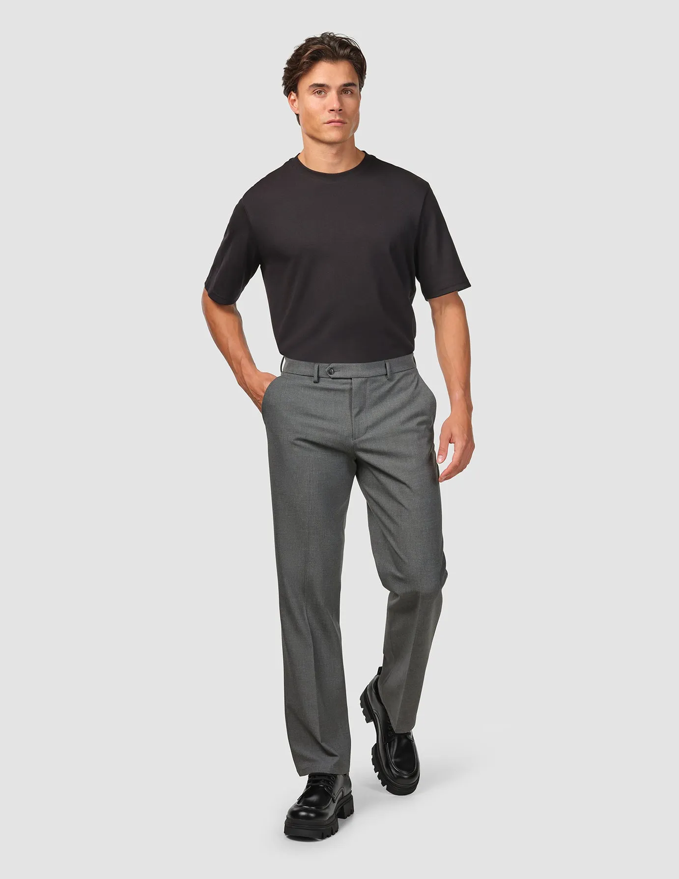 Essential Suit Pants Relaxed Fit Dark Grey Melange