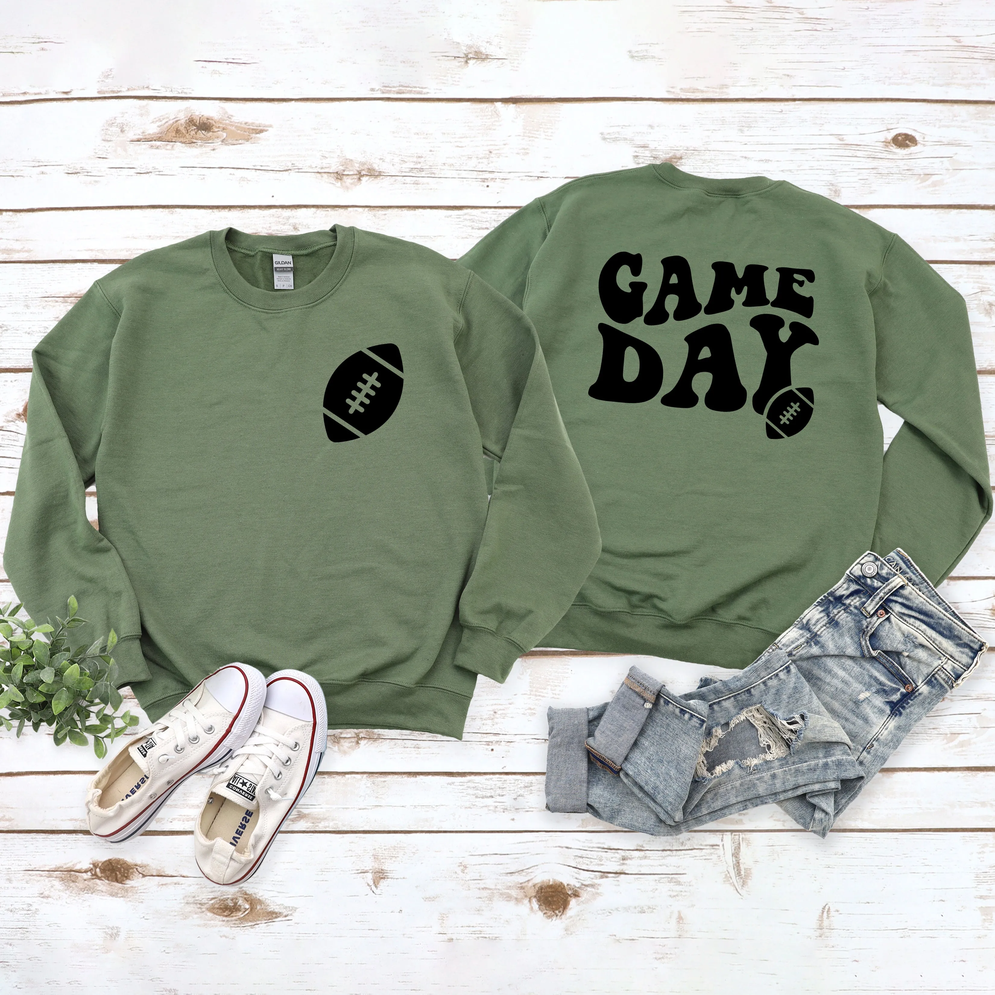 Game Day Football | Front And Back Design Sweatshirt