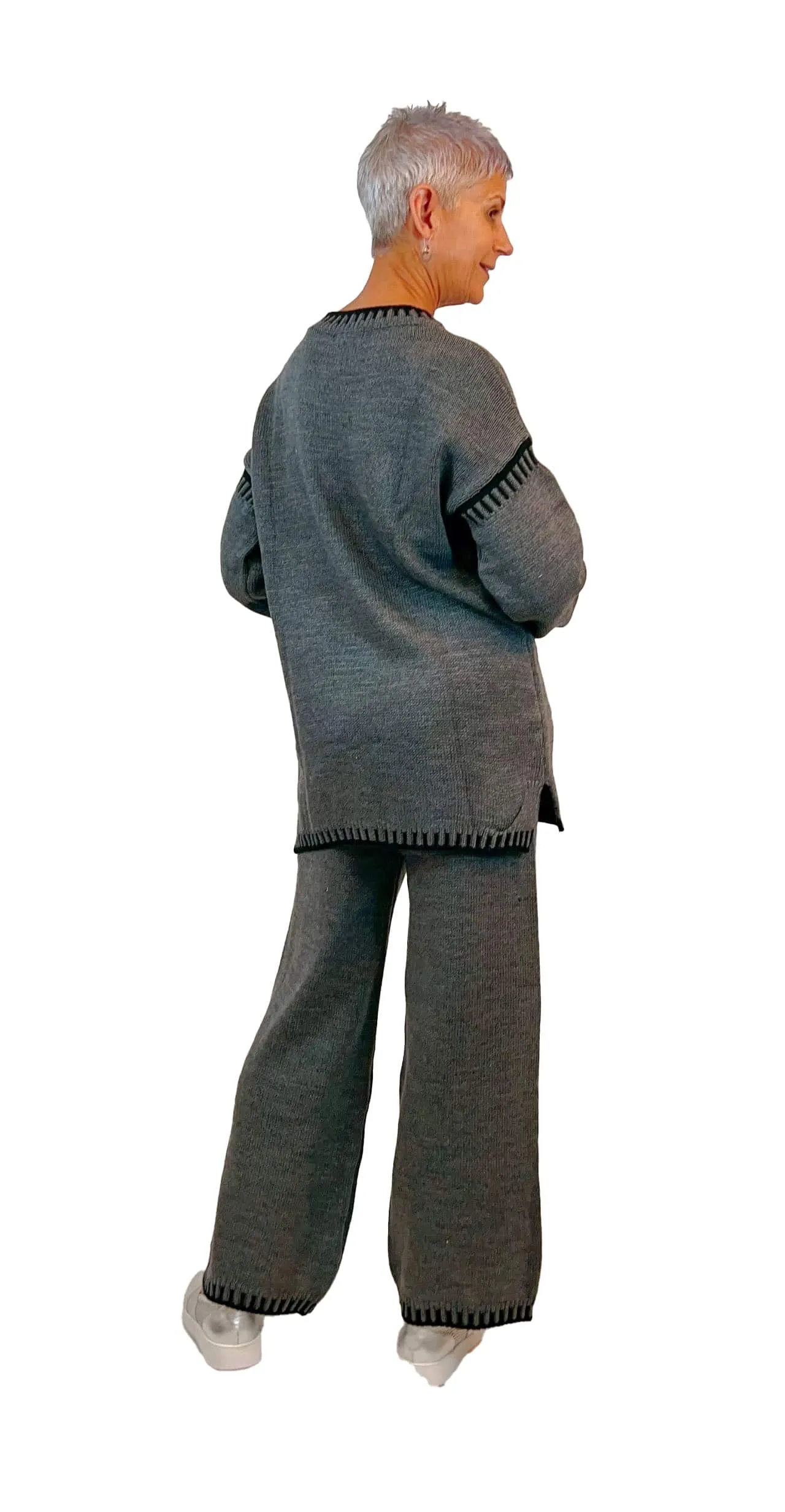 La Strada - Knitted Jumper & Pant Set Charcoal