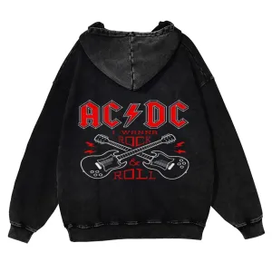 Mens Vintage ACDC Rock Band Hoodies