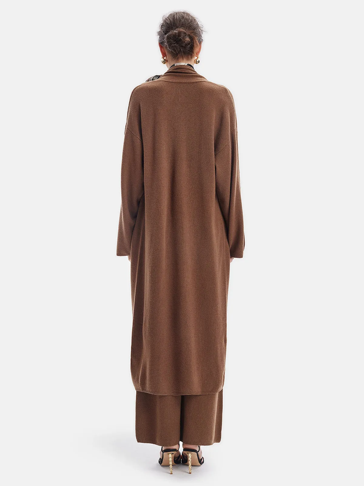 Merino Wool Knit Long Coat