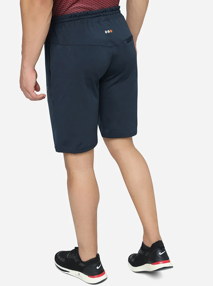 Navy Blue Solid Slim Fit Shorts | Jade Play