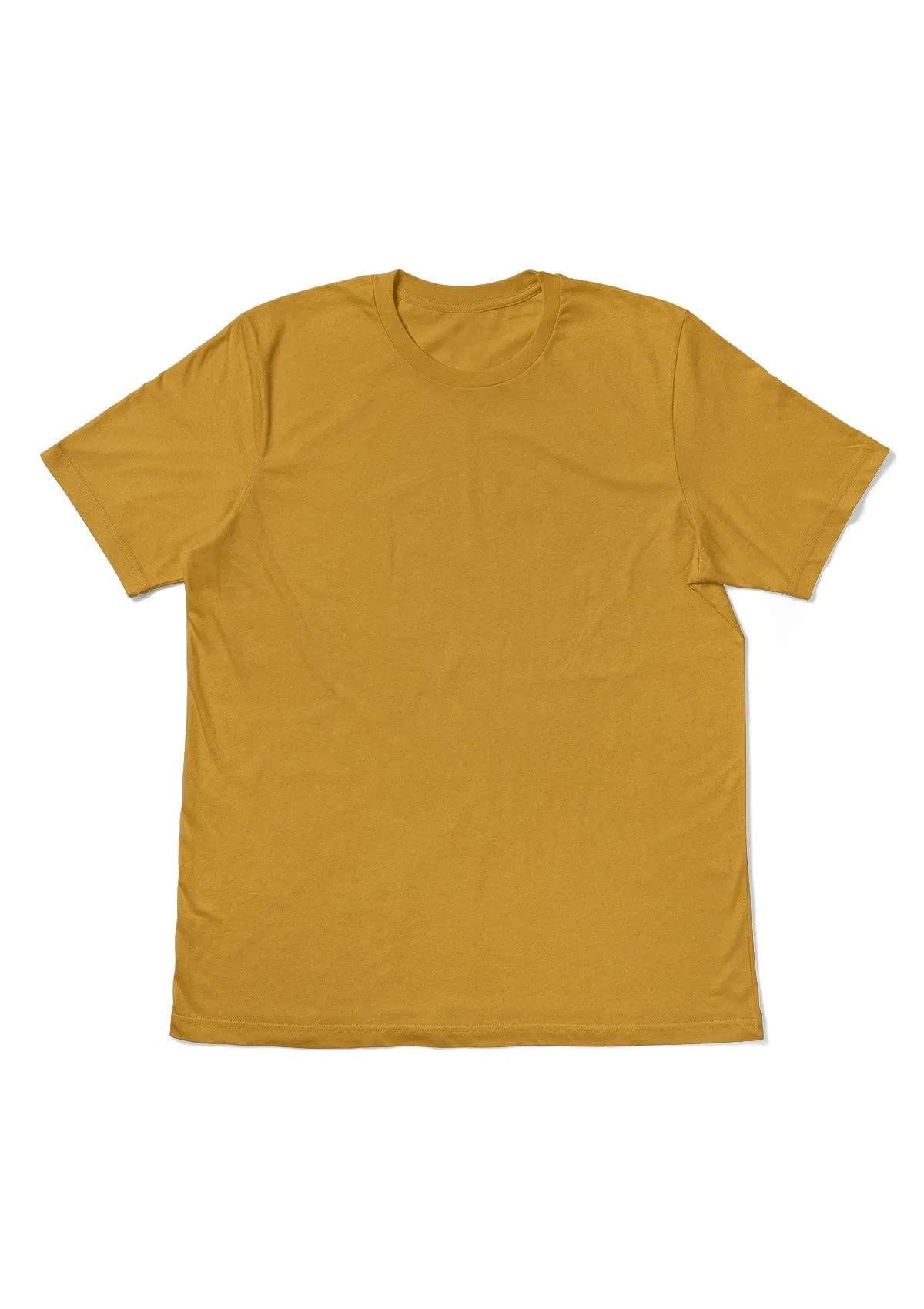 Premium Airlume Cotton Mustard Yellow Crew Neck T-Shirt