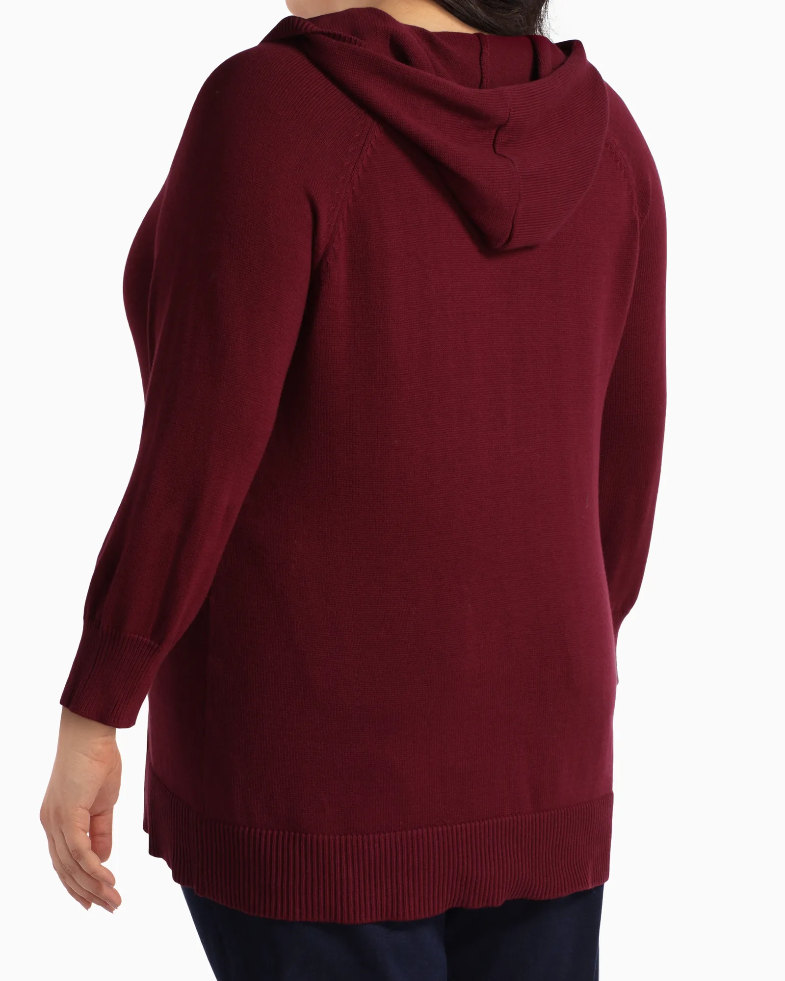 Reyes Laced Hoodie Sweater | Burgundy