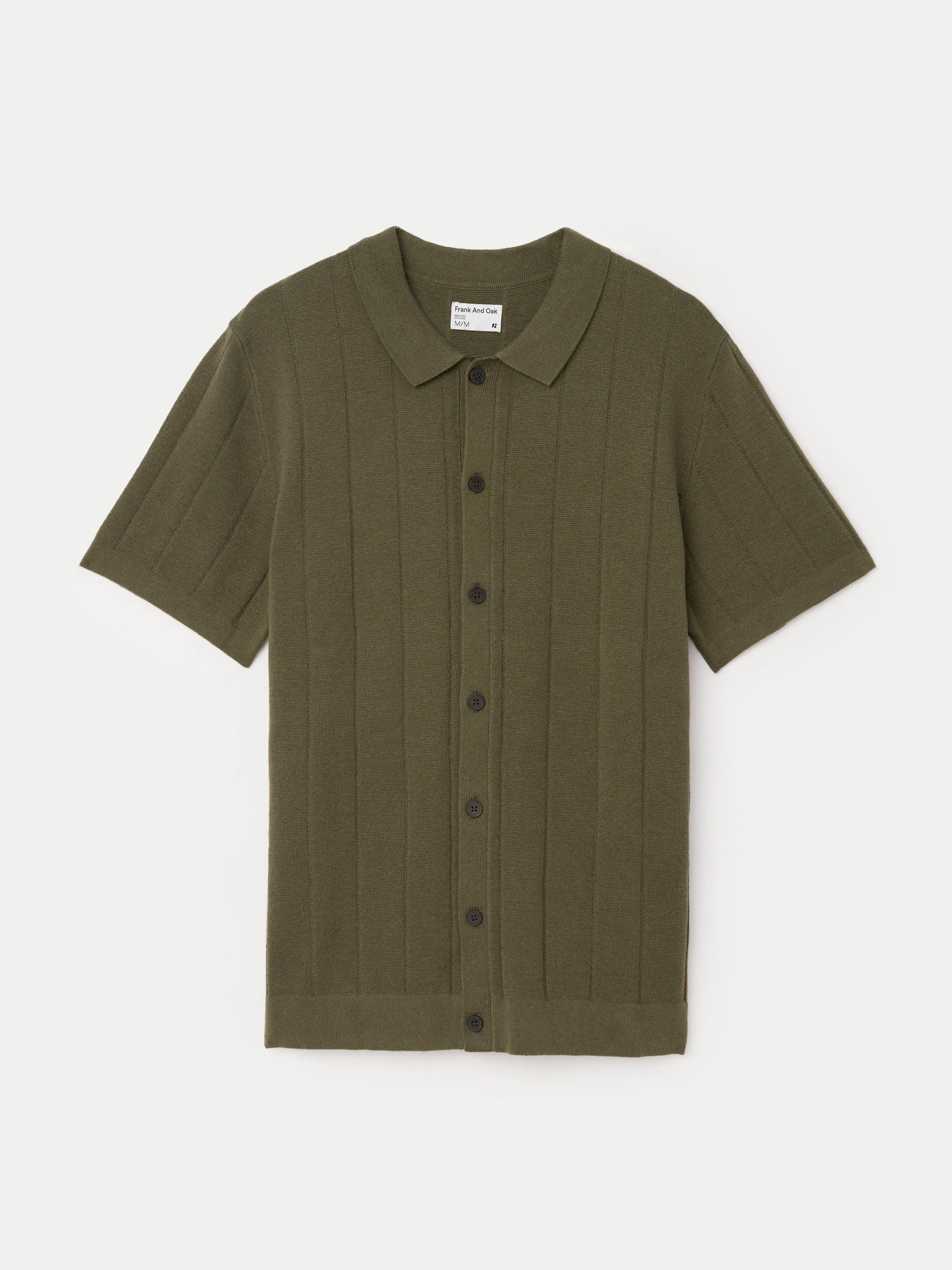 The Knit Button Up Polo in Green