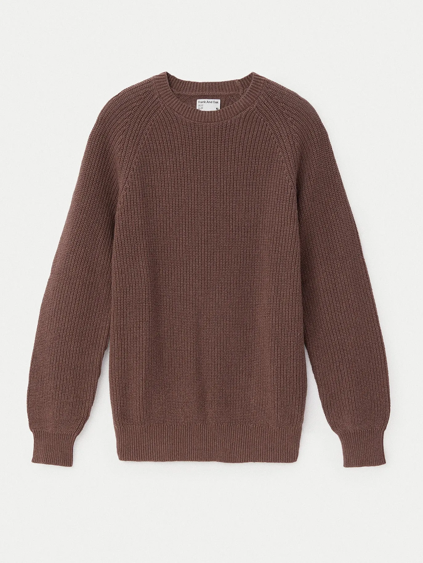 The Ribbed Crewneck Sweater in Dark Clay