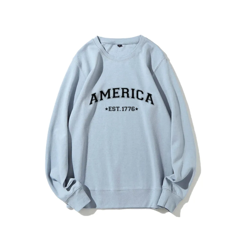 Women American Est 1776 Graphic Sweatshirts