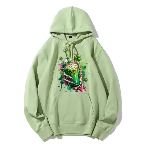 Women Cute Skeleton with Ice Graphic Hoodies