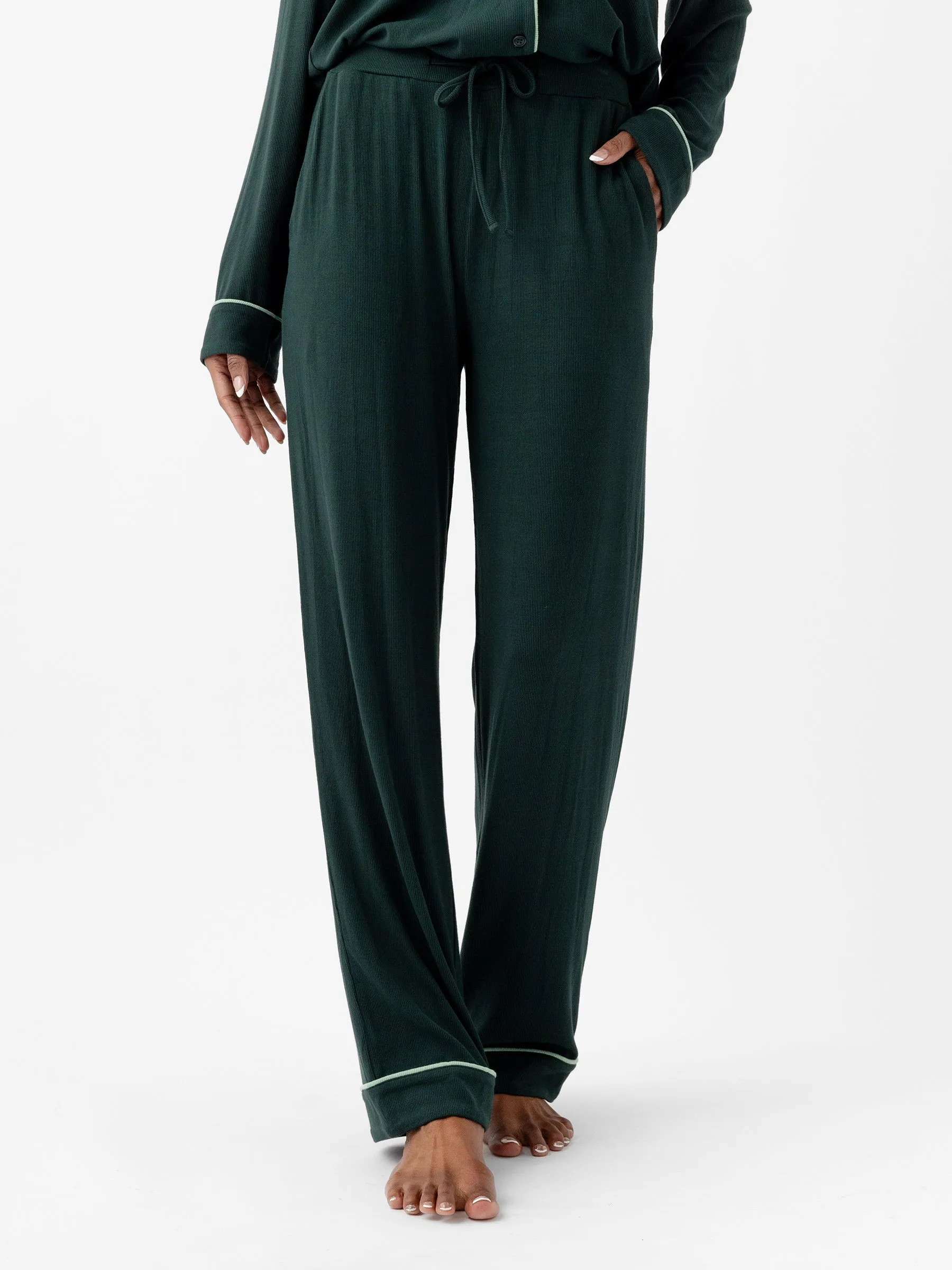 Women's Bamboo Rib-Knit Classic Pajama Pant