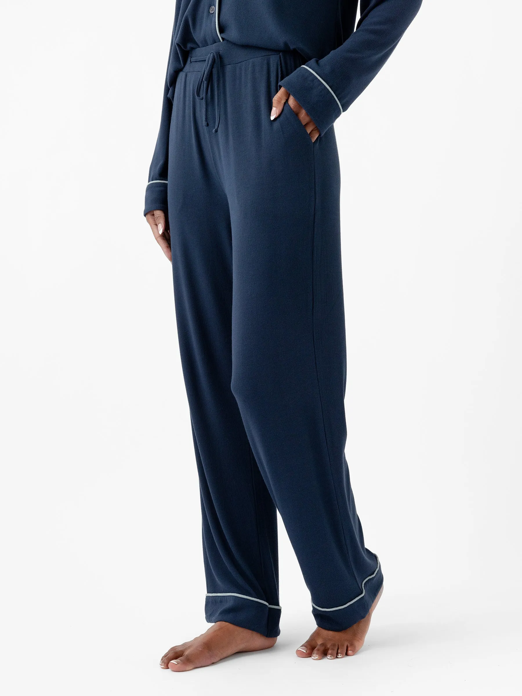 Women's Bamboo Rib-Knit Classic Pajama Pant