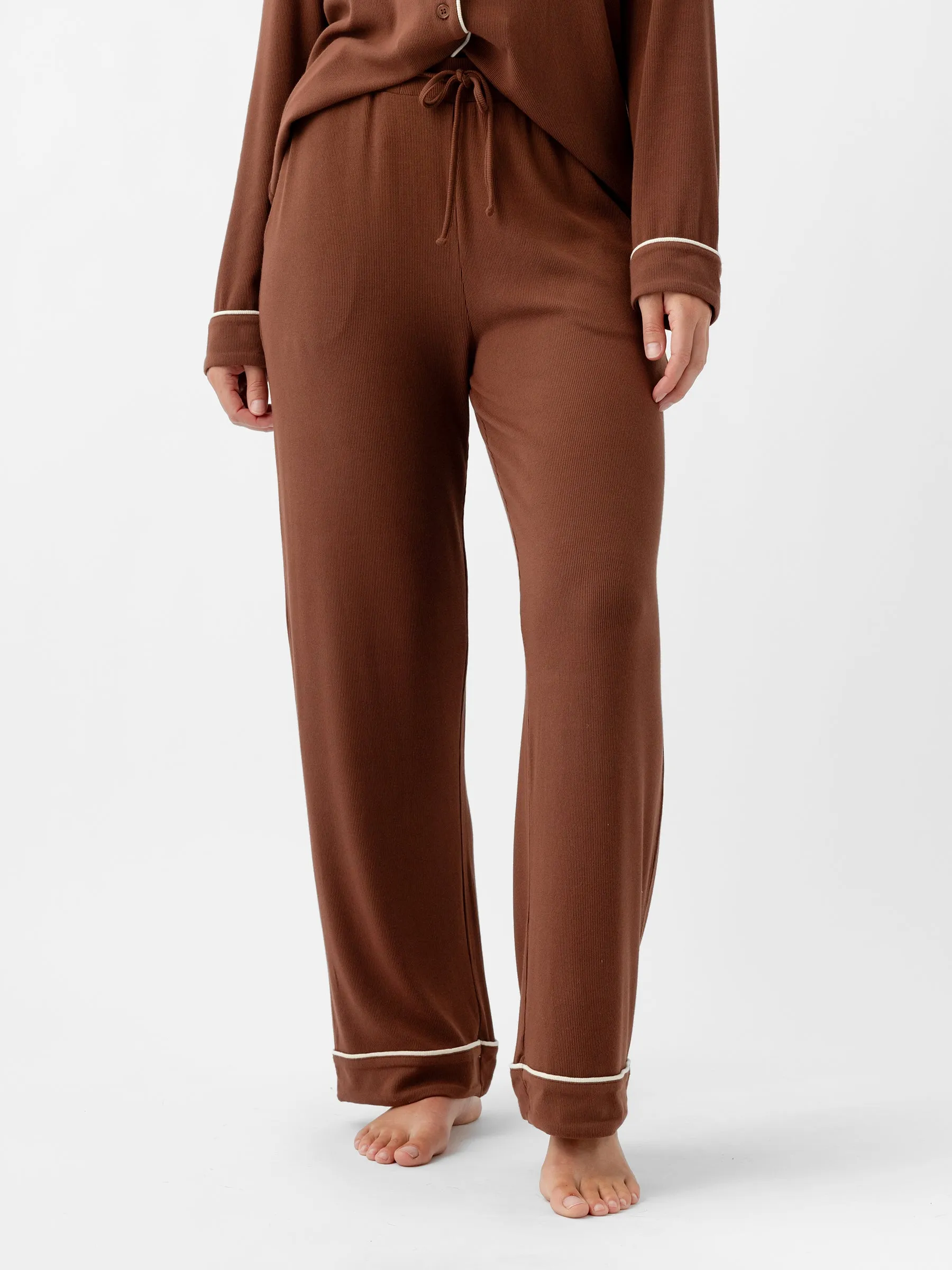 Women's Bamboo Rib-Knit Classic Pajama Pant