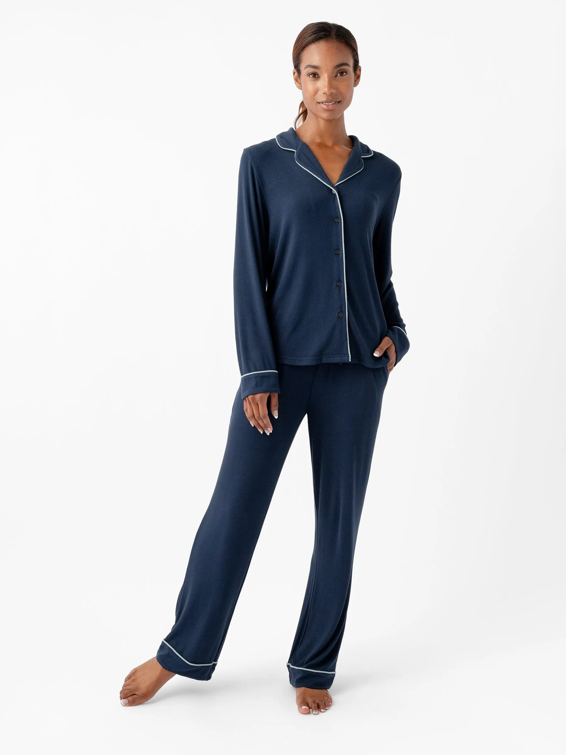 Women's Bamboo Rib-Knit Classic Pajama Pant