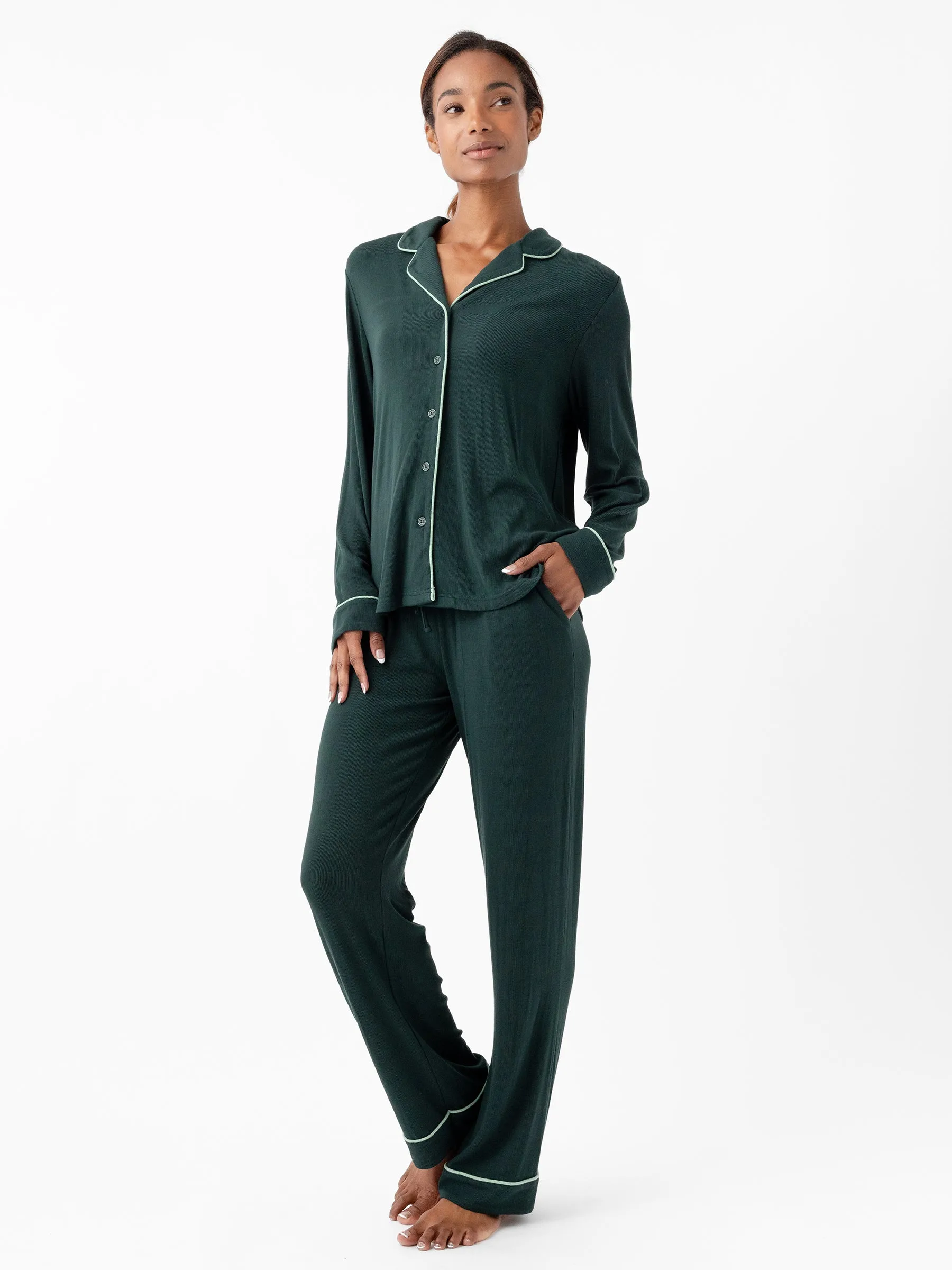 Women's Bamboo Rib-Knit Classic Pajama Pant