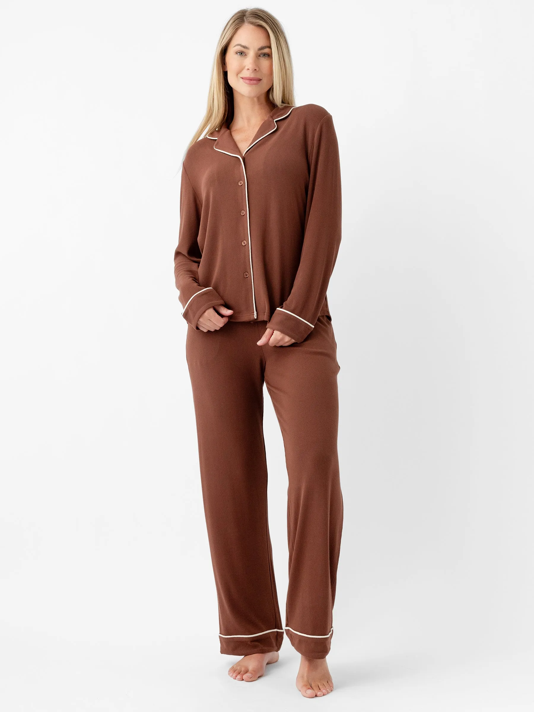 Women's Bamboo Rib-Knit Classic Pajama Pant